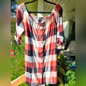 Plaid OFF Shoulder Dress